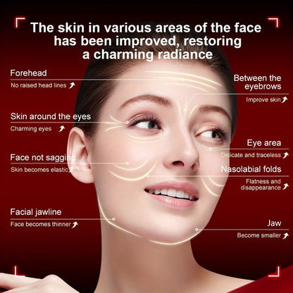EMS Face Massager – 3-in-1 LED Light Therapy, Warm Heat & EMS Skin Tightening, USB Rechargeable Portable Facial Beauty Device for Anti-Aging, Collagen Boost & Glowing Skin, Home Spa Gift for Women