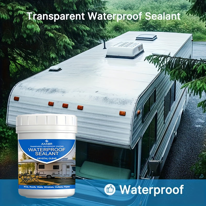 Fast-Drying Transparent Waterproof Sealant - Clear Leak Repair Glue Suitable for RV, Boat, Pipes, Walls, Roofs, Shingles, Tiles - Emergency Leak Fix, Multi-Surface Adhesive, Indoor/Outdoor Use, Quick-Dry Clear Sealant