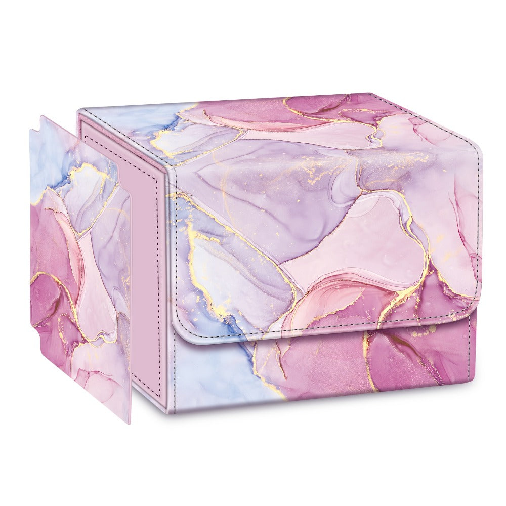 Magnetic Card Storage Box 180+ Cards MTG TCG CCG – Premium PU Leather Deck Box with Magnetic Closure, Built-In Divider, Marble & Starry Sky Colors for Trading Card Collectors & Players