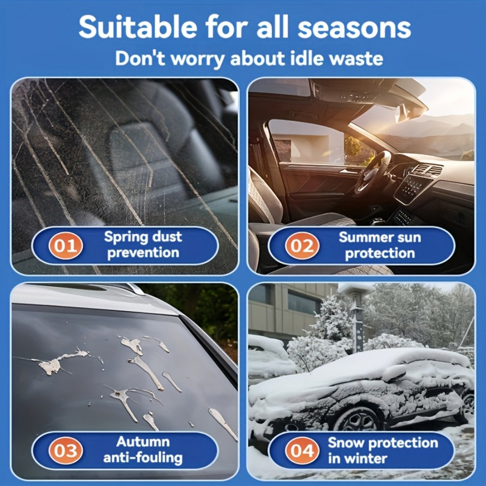 Windshield Snow Cover & Sun Shade Universal Fit – Thickened All-Season Front Window Frost Ice Guard & UV Sunshade Protector for Cars SUVs Trucks