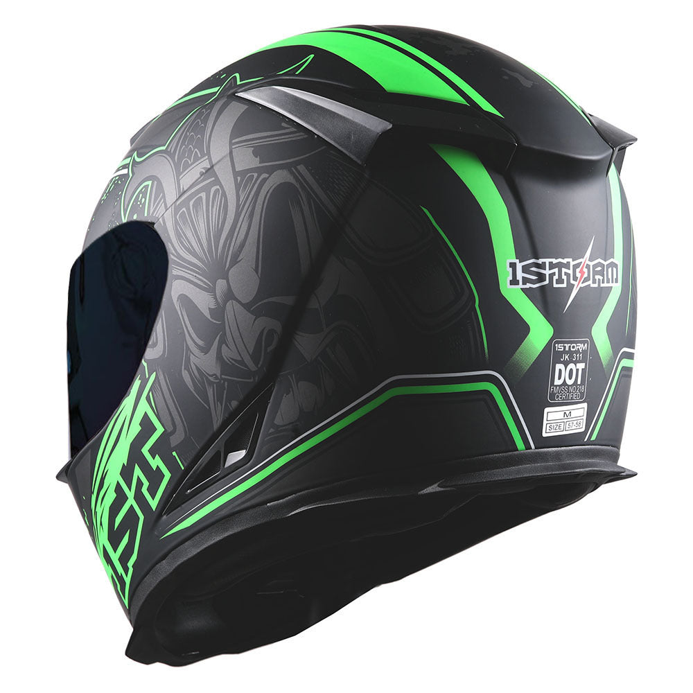 Motorcycle Full Face Helmet with Tinted Shield & Spare Clear Shield Quick Release Buckle Lightweight Aerodynamic Removable Washable Interior, Multiple Colors S M L XL