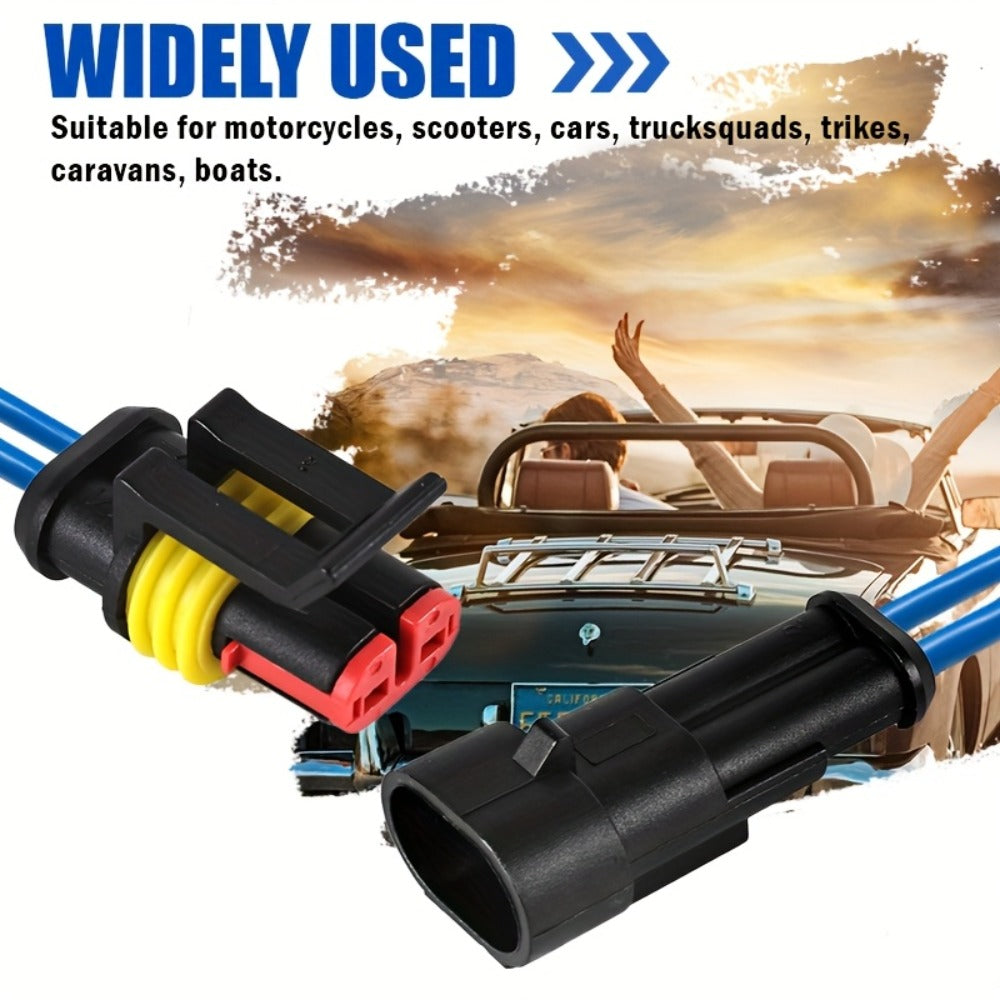 Automotive Electrical Connector Terminal Kit 355PCS - 1/2/3/4 Pin Wire Plug Set for Car Repair, Wiring Harness & Electrical Maintenance, Universal Fit