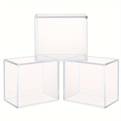 Acrylic Booster Box Display Case with Magnetic Lid – Thick 5mm Clear Protective Storage for Pokemon TCG Card Collectors, 3/4/6 Pack, 5.8"x3.5"x5.3"