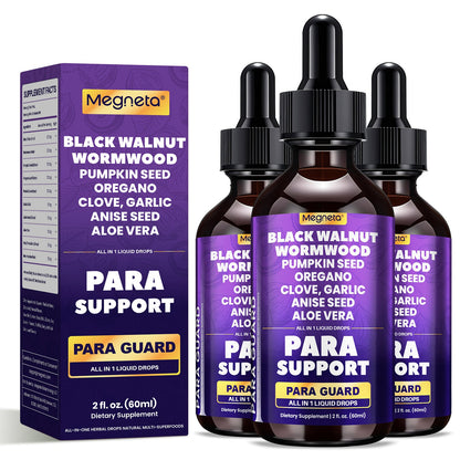 Black Walnut Liquid Drops with Clove, Garlic, Turmeric, Pumpkin Seed & Oregano - High Potency Herbal Supplement for Digestive Health & Gut Support - 2.03 oz