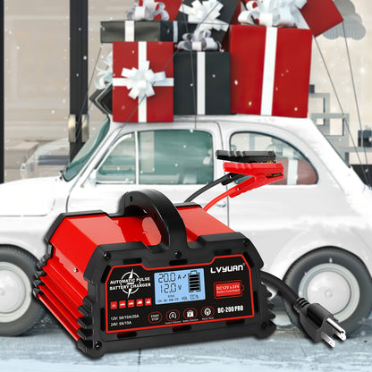 Smart Battery Charger Maintainer 12V 20A 24V 10A 8-Stage with Temperature Compensation for LiFePO4 Lead Acid Car Truck Motorcycle Boat - Trickle Charger