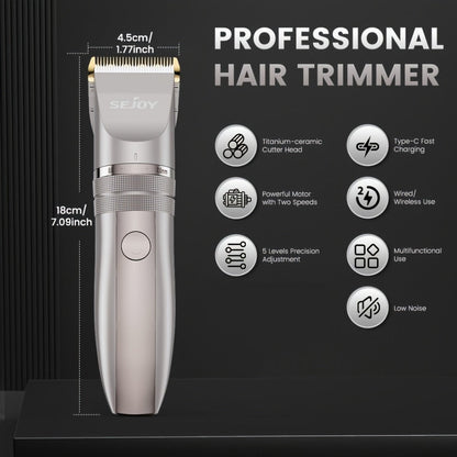 Beard Trimmer for Men Cordless Electric USB Rechargeable with Precision Dial 5-Level Adjustable – Mustache Facial Hair Trimmer Grooming Tool, Perfect Men's Gift