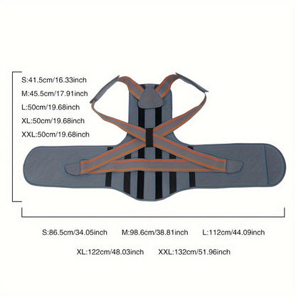 Posture Corrector for Women & Men – Breathable Adjustable Shoulder Back Brace Straightener, Full Back Support for Posture Improvement, Spine Alignment & Upper Back Pain Relief, Sizes S to XXL