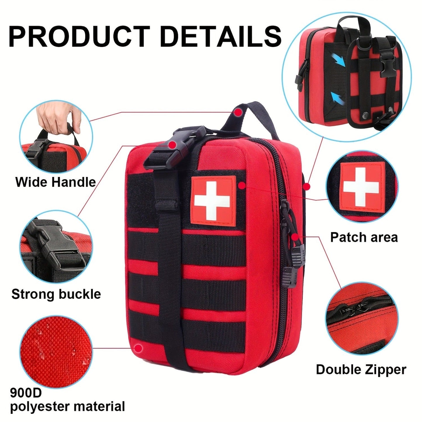 First Aid Kit 399pcs / 99pcs Professional Portable Survival Gear with Splints Scissors Tweezers for Hiking Camping Hunting Car Travel Emergency
