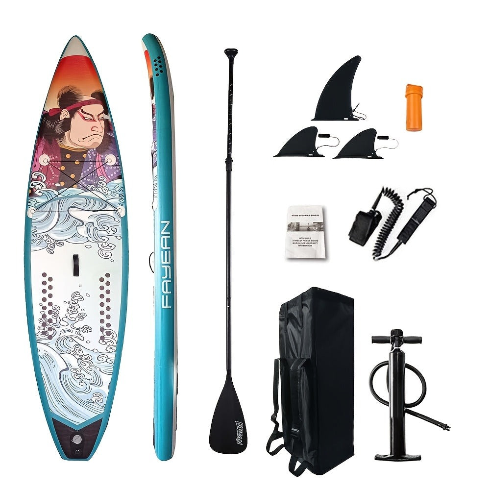 All-Around SUP Board 10.6ft Extra Wide Inflatable Paddle Board 400lbs Capacity with Accessories Safety Leash for Yoga Fishing Surfing All Skill Levels Family