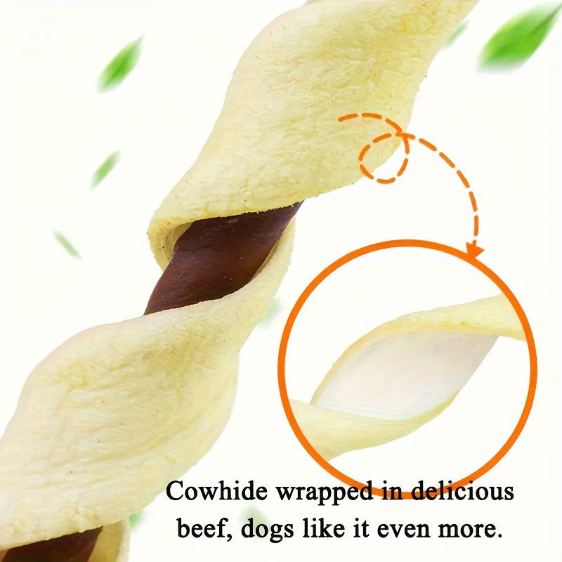 Dog Chew Treats Chicken & Duck Wrapped Cowhide Sticks – High Protein Beef Skin Stuffed Snacks, Long-Lasting, Easy to Digest, Training Reward for Dogs, 5.29oz (Chicken or Duck Flavor)