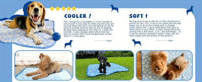 Dog Cooling Mat Self-Cooling Pad for Dogs & Cats - Pressure Activated Arc-Chill Fiber, Non-Toxic Washable Foldable Pet Cool Mat for Summer, Indoor Outdoor Use, Small Medium Large XL