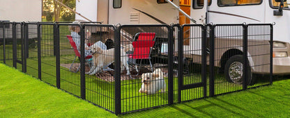 Dog Playpen Heavy Duty Foldable - 8 & 16 Panel Pet Exercise Pen for Large Medium Small Dogs, Portable Indoor Outdoor Puppy Pen for Yard Garden Camping RV, 24"/32"/40" Panel Height