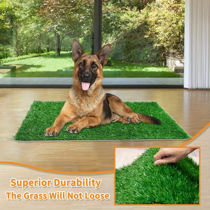 Dog Potty Training Grass Mat - 2 Pack Washable Artificial Turf Pad with Odor Control & Drainage, Reusable Indoor Outdoor Pet Pee Mat for Puppies & Adult Dogs
