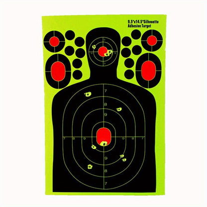 Splatter Shooting Targets Human Silhouette 20 Pack – Reactive Glow Fluorescent Paper Range Targets for Pistol, Rifle & Archery Training | High-Visibility Shot Placement Feedback