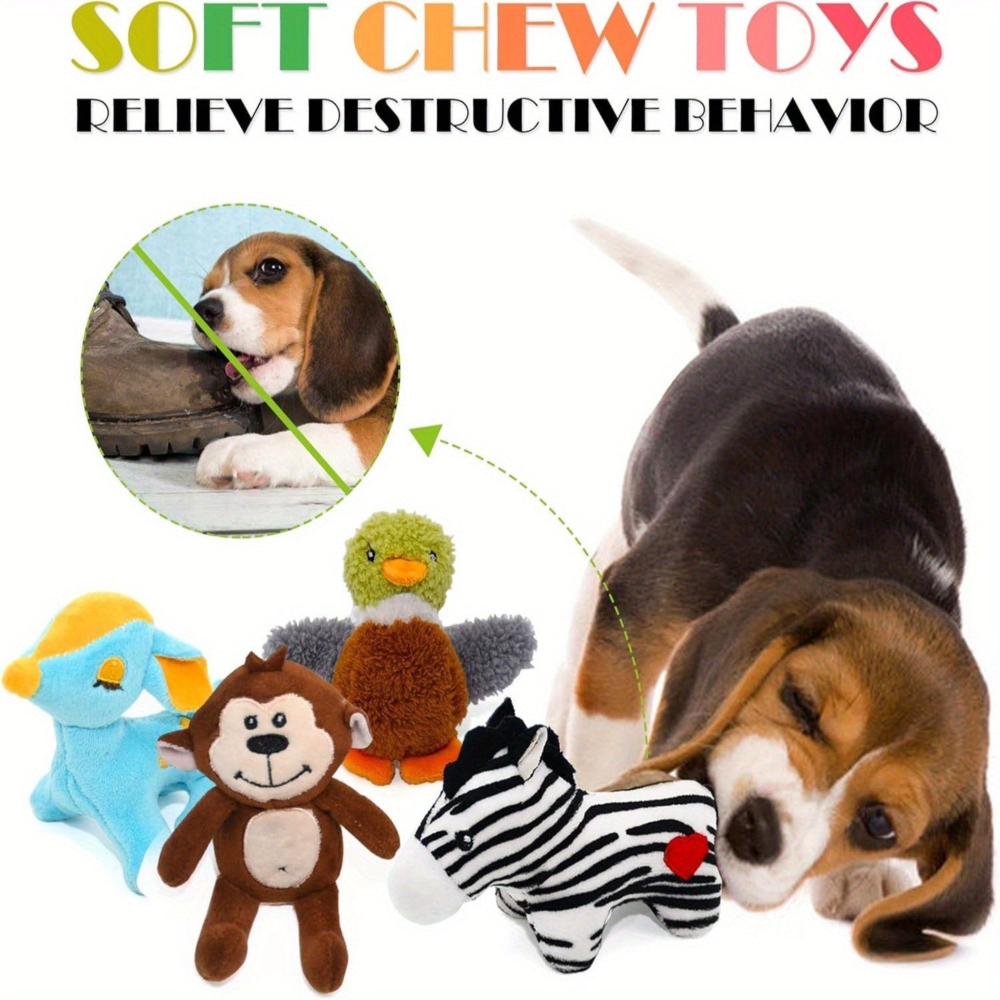 Dog Squeaky Toys 12 Pack Stuffed Animal Plush Puppy Toys with Gift Box – Soft Chew Toys for Small to Medium Dogs, Cute Teething Toys Set with Squeaker, Interactive Dog Toy Bundle