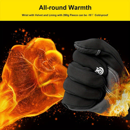 Windproof Knit Gloves for Outdoor Riding & Skiing – 2 Pairs Full-Finger Slip-Resistant Winter Gloves | 100% Polyamide Warm Gloves for Men & Women | S M L XL XXL | Black Gray