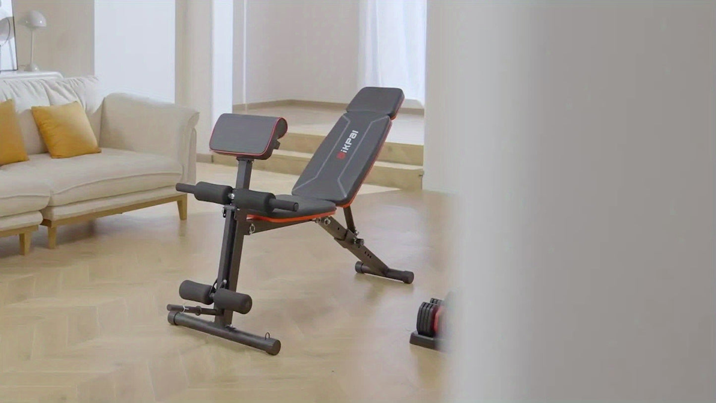 Adjustable Weight Bench 6-in-1 Foldable – Flat Incline Decline, Resistance Bands, Preacher Curl & Leg Developer, 770lb Capacity – Home Gym Strength Training Bench