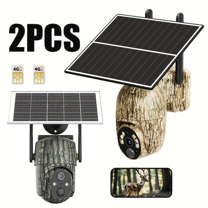 4G Cellular Game Camera Solar Powered - 2K Live View, 0.02s Motion Trigger, Night Vision, No WiFi Needed for Hunting & Wildlife