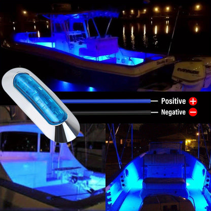 Marine LED Navigation Lights Set of 20 – Stern Circular Deck & Onboard Boat Lights for Yachts & Boats | Low Frequency, No Battery Required, Multi-Color Options