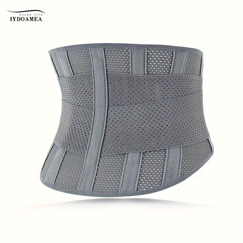 Breathable Back Brace Air Mesh with 4 Steel Plates & 2 Spring Stays – Anti-Skid Adjustable Lumbar Support Belt for Work, Men Women, S–XXL in 3 Colors