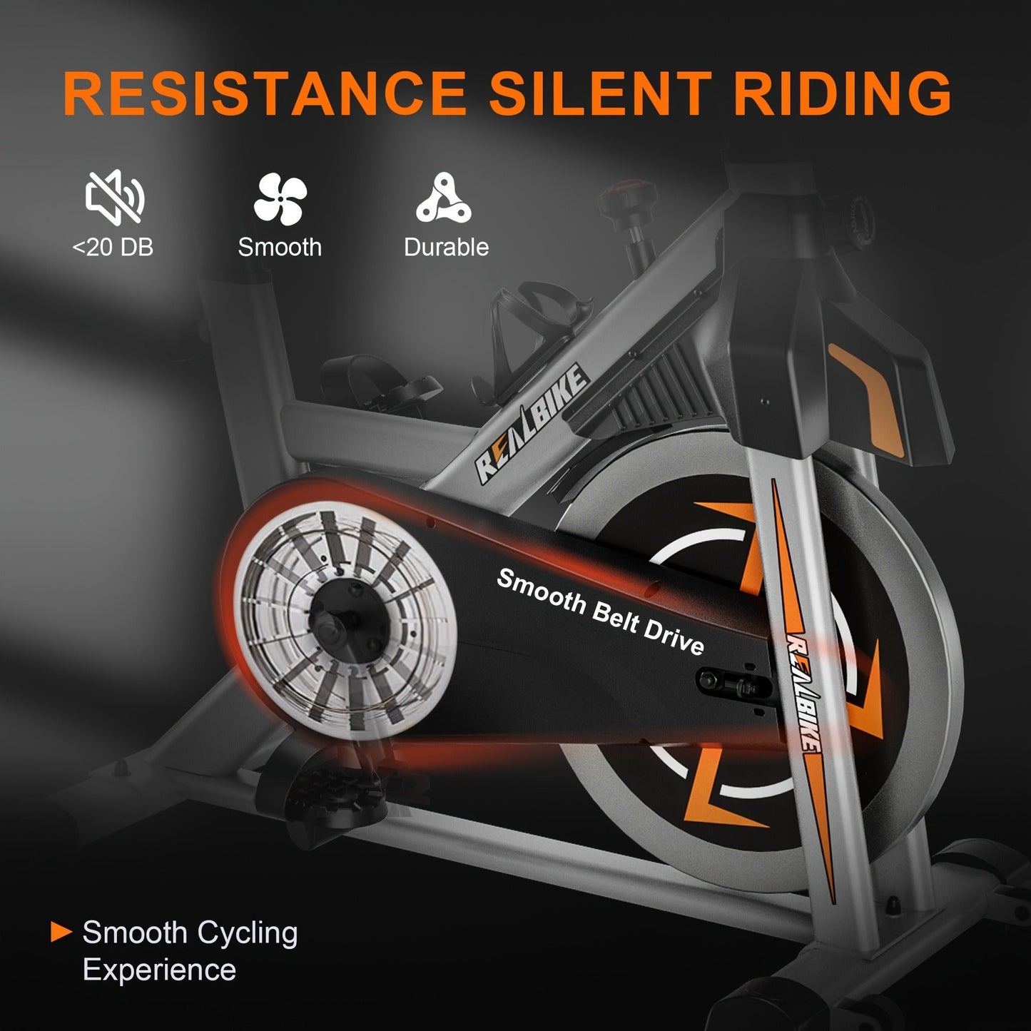 Stationary Bike Silent Indoor Cycling Bike 330LB Capacity Adjustable Resistance LCD Monitor Tablet Holder Home Cardio Workout