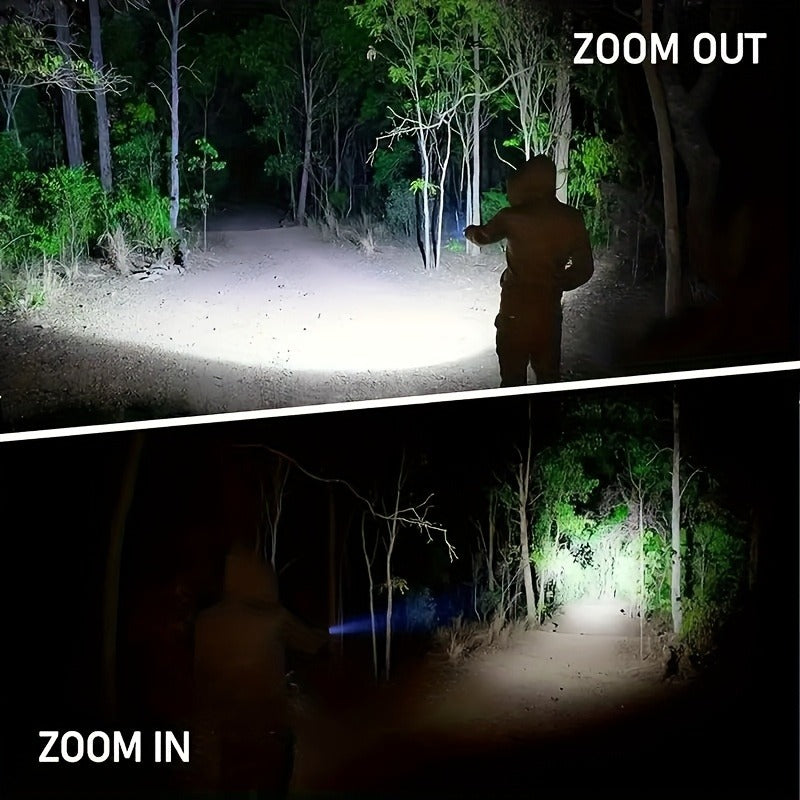 3000 Lumen Tactical Flashlight 2-Pack – USB-C COB Zoomable