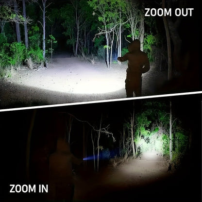 3000 Lumen Tactical Flashlight 2-Pack – USB-C COB Zoomable