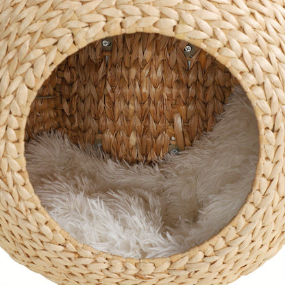 Cat Wall Furniture Wall Mounted Cat Condo – Natural Wood Cat Wall Shelf with Washable Cushion, Space-Saving Indoor Cat Perch for Cats & Kittens, Modern Home Decor Cat Climbing Shelf