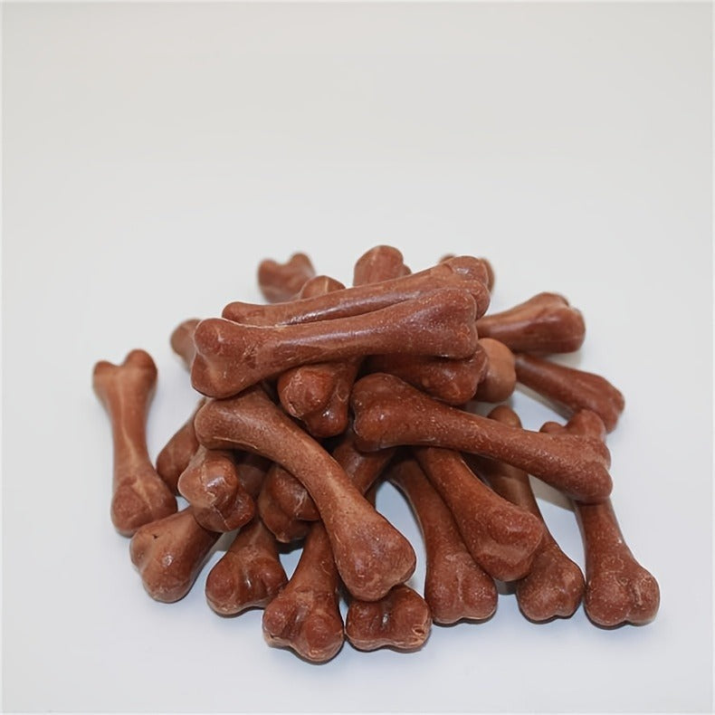 Dog Teeth Grinding Chew Sticks 50pcs – Dental Cleaning Toy & Training Reward for Small Dogs, Corn Starch & Chicken Liver Flavor, Assorted Colors, Edible Chew Toy