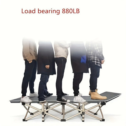 Camping Cot 74 Inch Heavy Duty Folding Bed – Portable Foldable Sleeping Cot with Double-Sided Plaid Mattress & Carry Bag, Outdoor Lounger for Sports Field, Backyard & Guest Use (74x30 in)