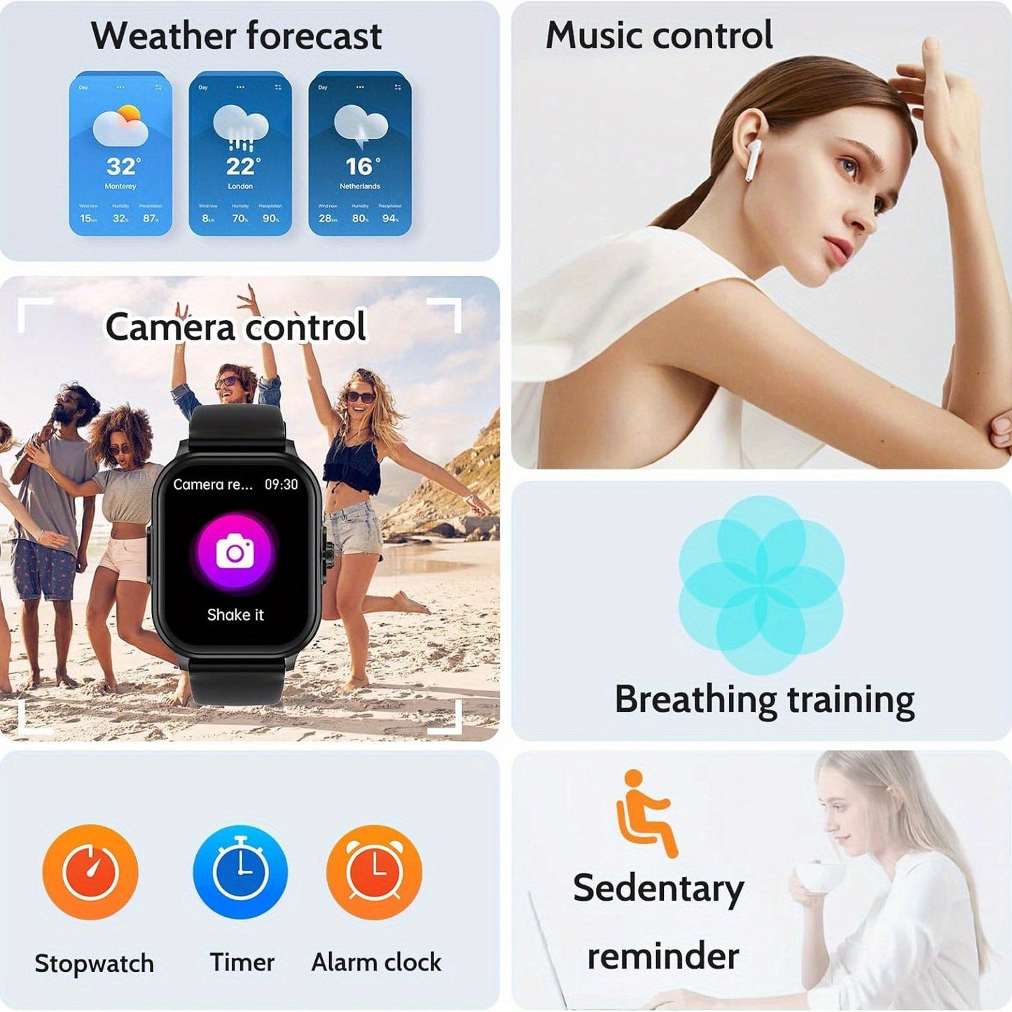 Smartwatch Bluetooth 5.1 Calling 2.01 Inch Display Multi Sport Modes
