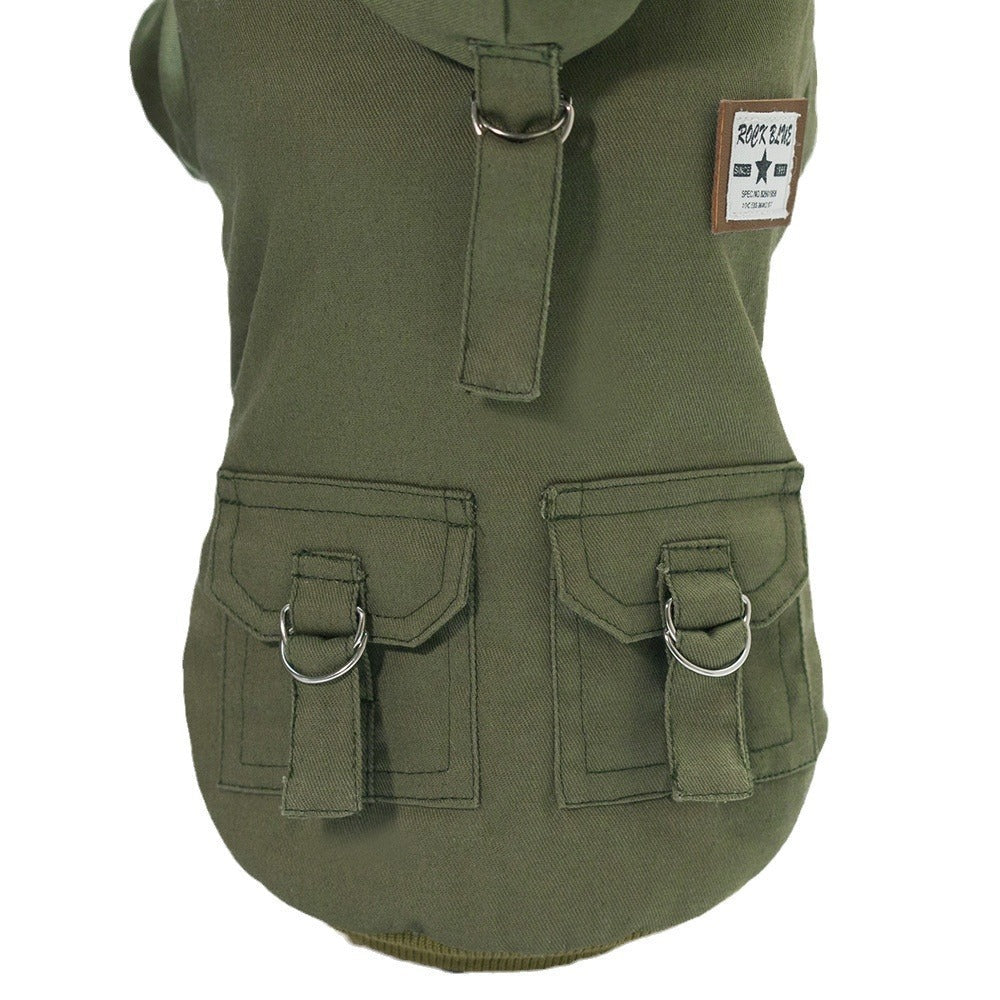 Dog Vest Coat Two-Leg Autumn Winter Lined Warm Pet Clothes for Small Medium Dogs, Sleeveless Back Coverage Dog Jacket for Cold Weather, Sizes S M L XL XXL, Deep Gray & Khaki
