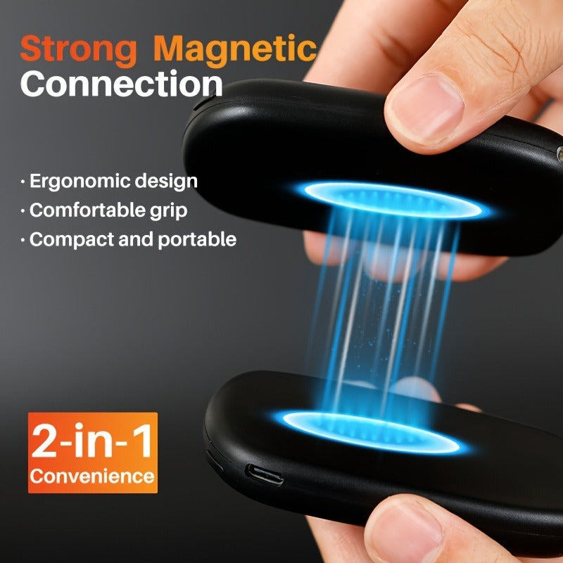 Rechargeable Hand Warmers with COB Light 2 Pack, Magnetic USB Electric Pocket Hand Warmer 12 Hours Heat, Portable Reusable Handwarmer for Camping Hiking Hunting, Christmas Gifts for Women Men