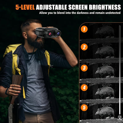 Night Vision Binoculars for Adults 4K Digital - 1080P HD Infrared Night Vision Goggles with 2.8" Screen, 10x Zoom, 7-Level 850nm IR Illuminator, 2000mAh Rechargeable Battery for Hunting Camping Boating Wildlife Observation, Gift for Men