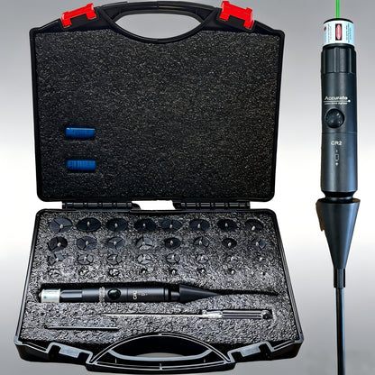Universal Laser Bore Sighter Kit with 32 Adapters | Red & Green Bore Sight for Rifles, Pistols & Shotguns – Tactical Caliber Boresighter Accommodating Firearms from .17 to 12GA for Fast Zero-In