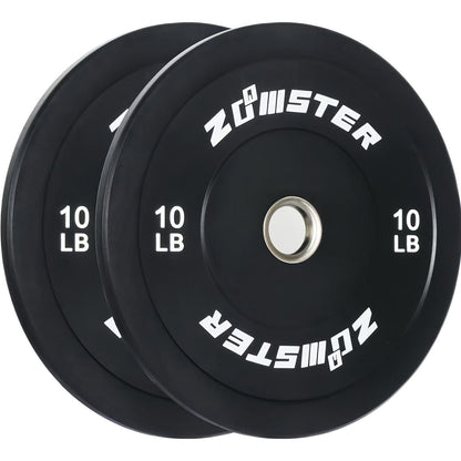 Rubber Bumper Weight Plates Olympic 2-Inch Steel Insert for Strength Training, Weightlifting & Home Gym – 35LB/55LB Pair