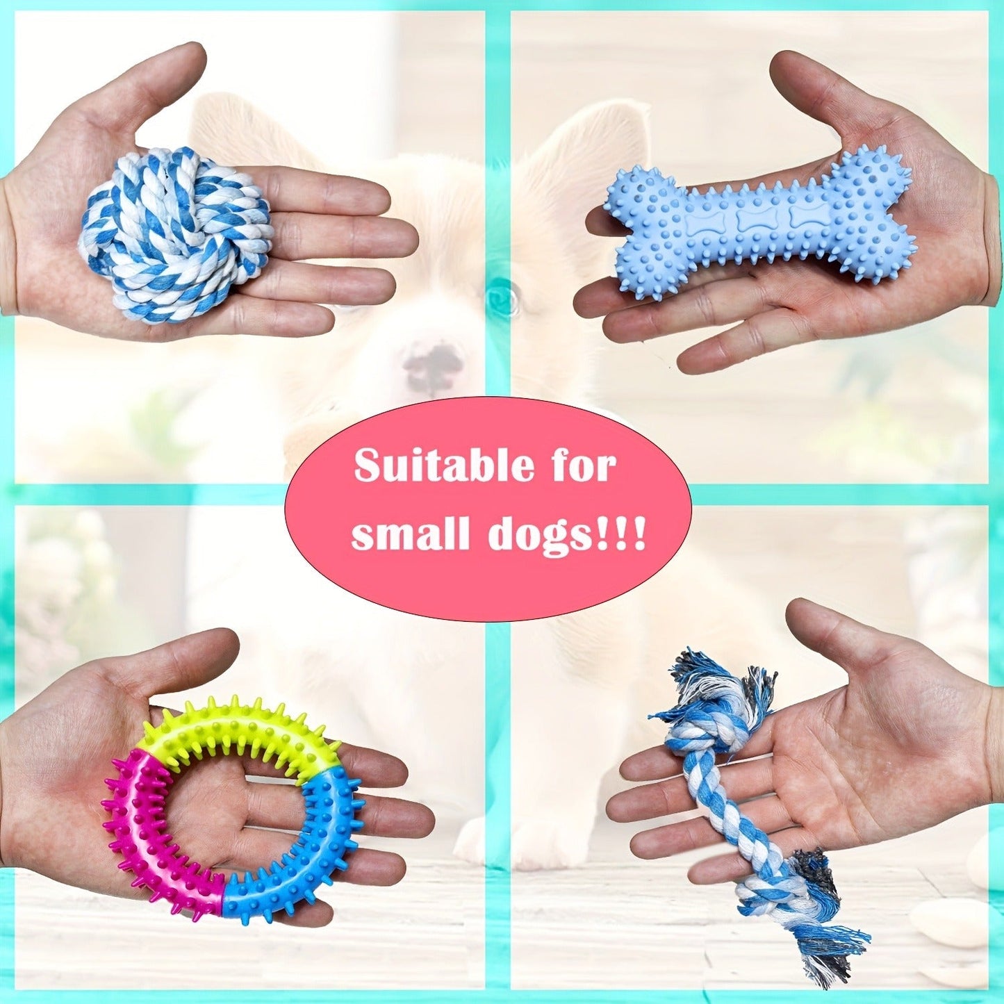 Puppy Toys Set - Assorted Teething & Play Bundle for Small Dogs with Chew Toys, Rope Toys, Treat Balls & Squeaky Toys, 3 or 12 Pack Random Mix, Perfect Christmas Birthday Gift for Puppies