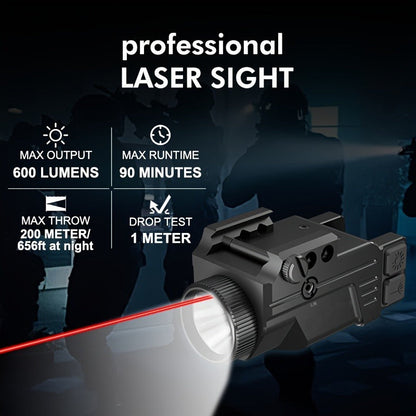 Laser Sight for Picatinny Rail Pistols – Green Red Blue Laser, CNC Aluminum, Low Profile, USB Rechargeable, 5-Hour Runtime, Fits Compact & Full-Size Handguns
