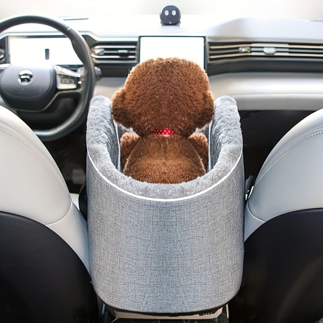 Pet Travel Bag & Car Seat for Small Medium Dogs Cats - Portable Polyester Carrier with Secure Buckle Closure, Cozy Soft-Sided Dog Cat Travel Tote Bag for Road Trips, Vet Visits & Daily Commutes, Grey