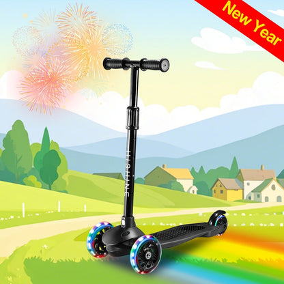 Kids 3-Wheel Scooter 2-Pack Light-Up Wheels Adjustable Height Lean to Steer, Wide Deck