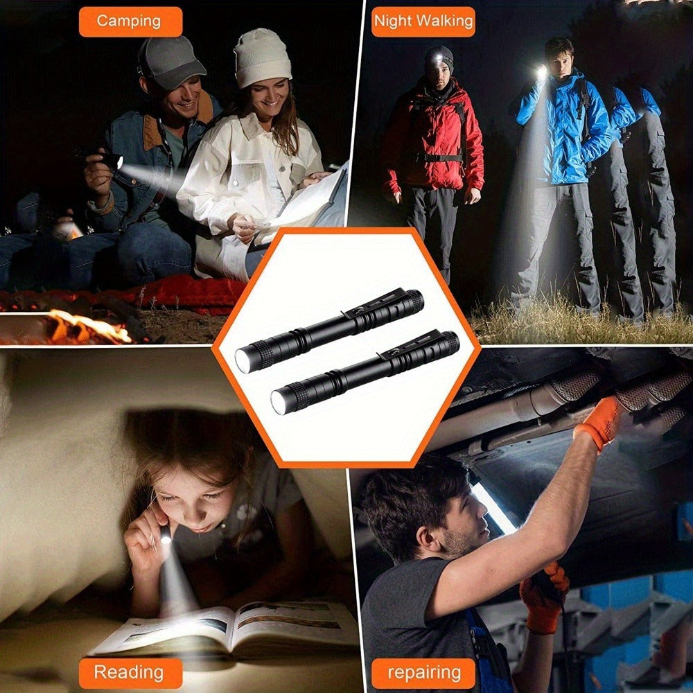 Pen Light Flashlights Bulk Pack with Clip - Mini Slim LED Pocket Torch for Camping, Outdoor, Home & Emergency Use, 5/10/20pcs (Batteries Not Included)