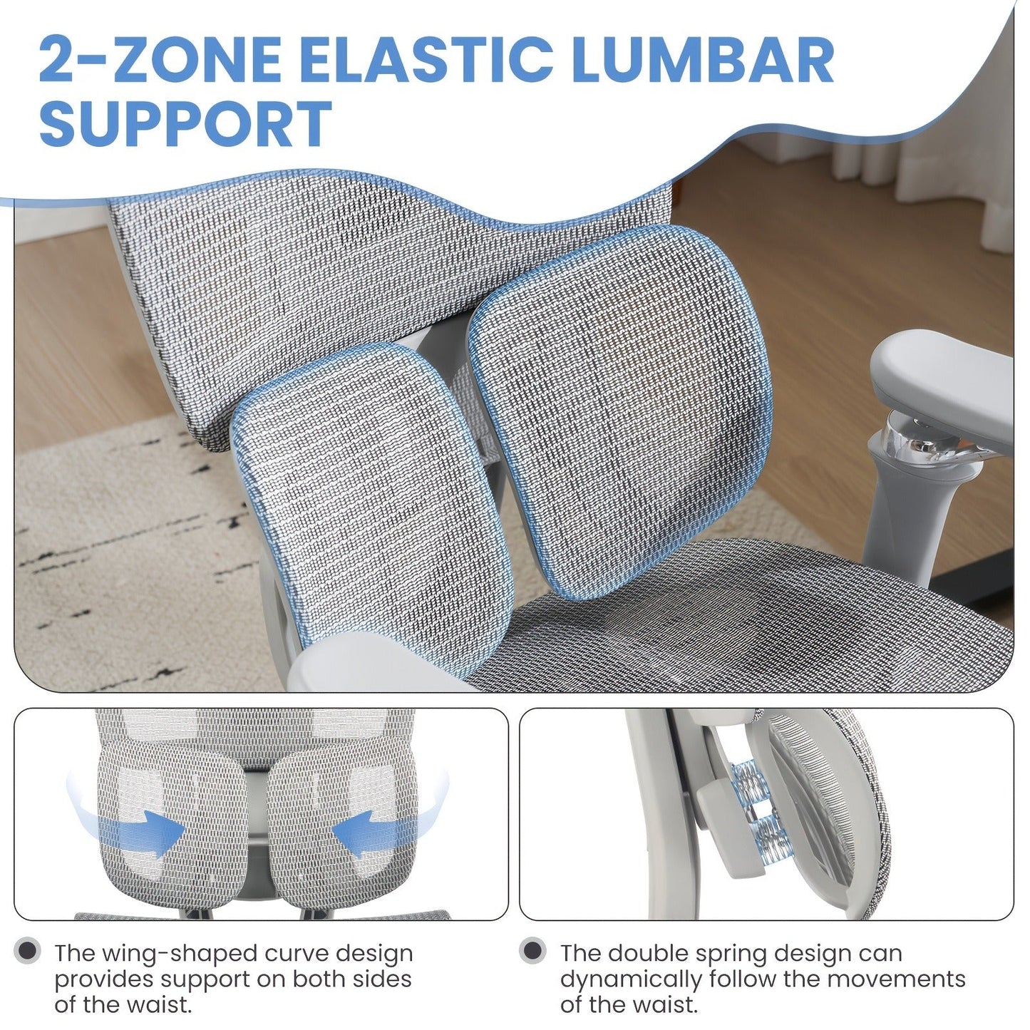 Ergonomic Office Chair with Footrest & 6D Armrests – High Back Lumbar Support Swivel Desk Chair for Home Office
