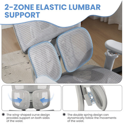 Ergonomic Office Chair with Footrest & 6D Armrests – High Back Lumbar Support Swivel Desk Chair for Home Office