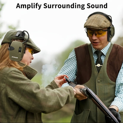 Electronic Shooting Earmuffs NRR 22dB Active Noise Cancelling Hearing Protection with Sound Amplification - Foldable Adjustable Ear Muffs for Shooting Range Hunting Mowing, Pink Green Brown Blue Black Camo