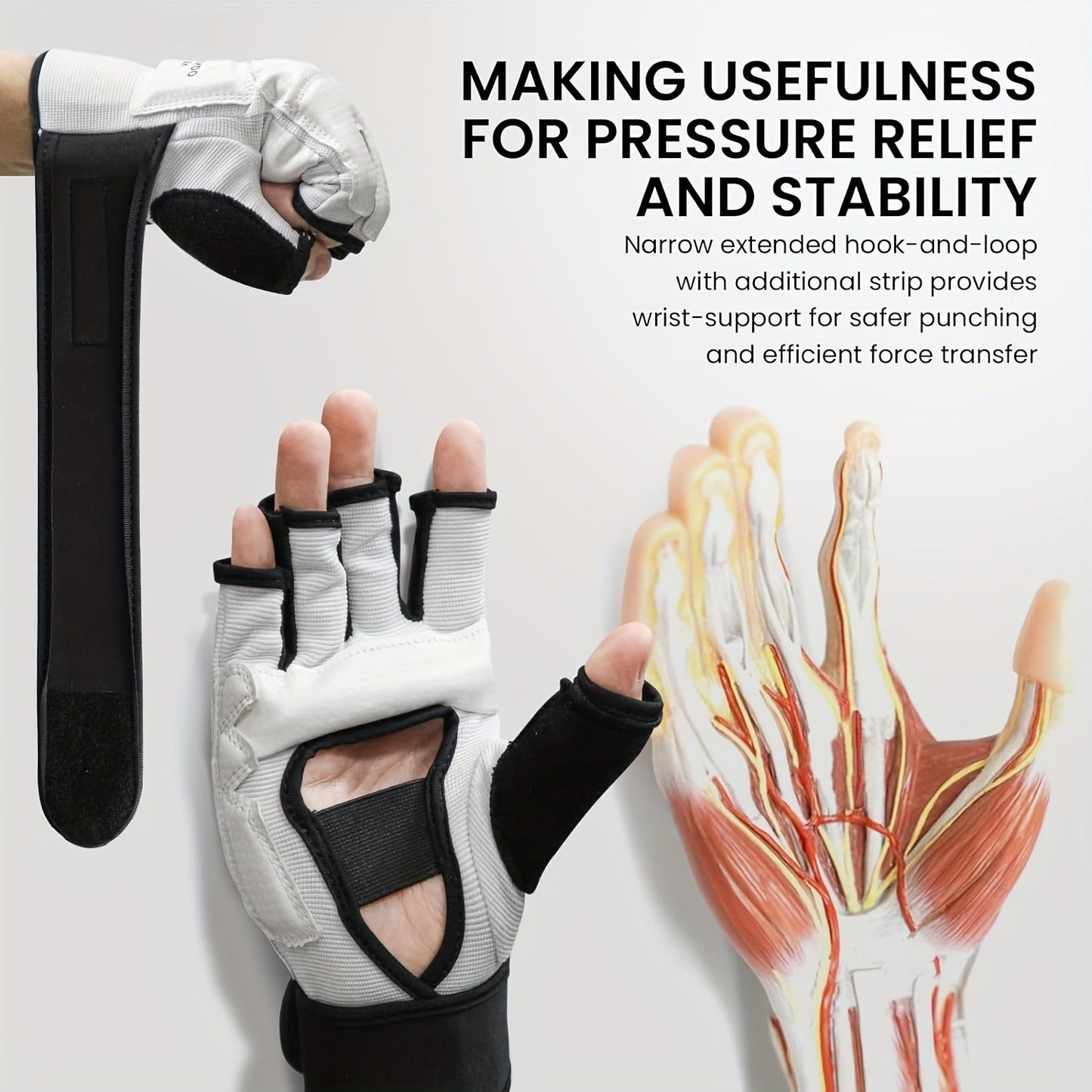 Taekwondo Sparring Gear Set Half Finger Gloves Hand & Foot Protectors with Wrist Wraps & Ankle Support for Boxing Kickboxing Men Women