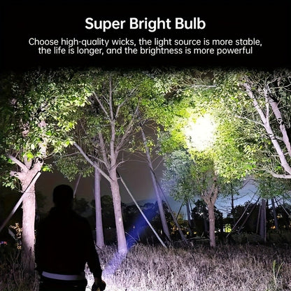 XHP90 Tactical Flashlight 2 Pack 300 Lumen 4 Modes USB Rechargeable 18650 Camping Light with Battery Display 200m Beam