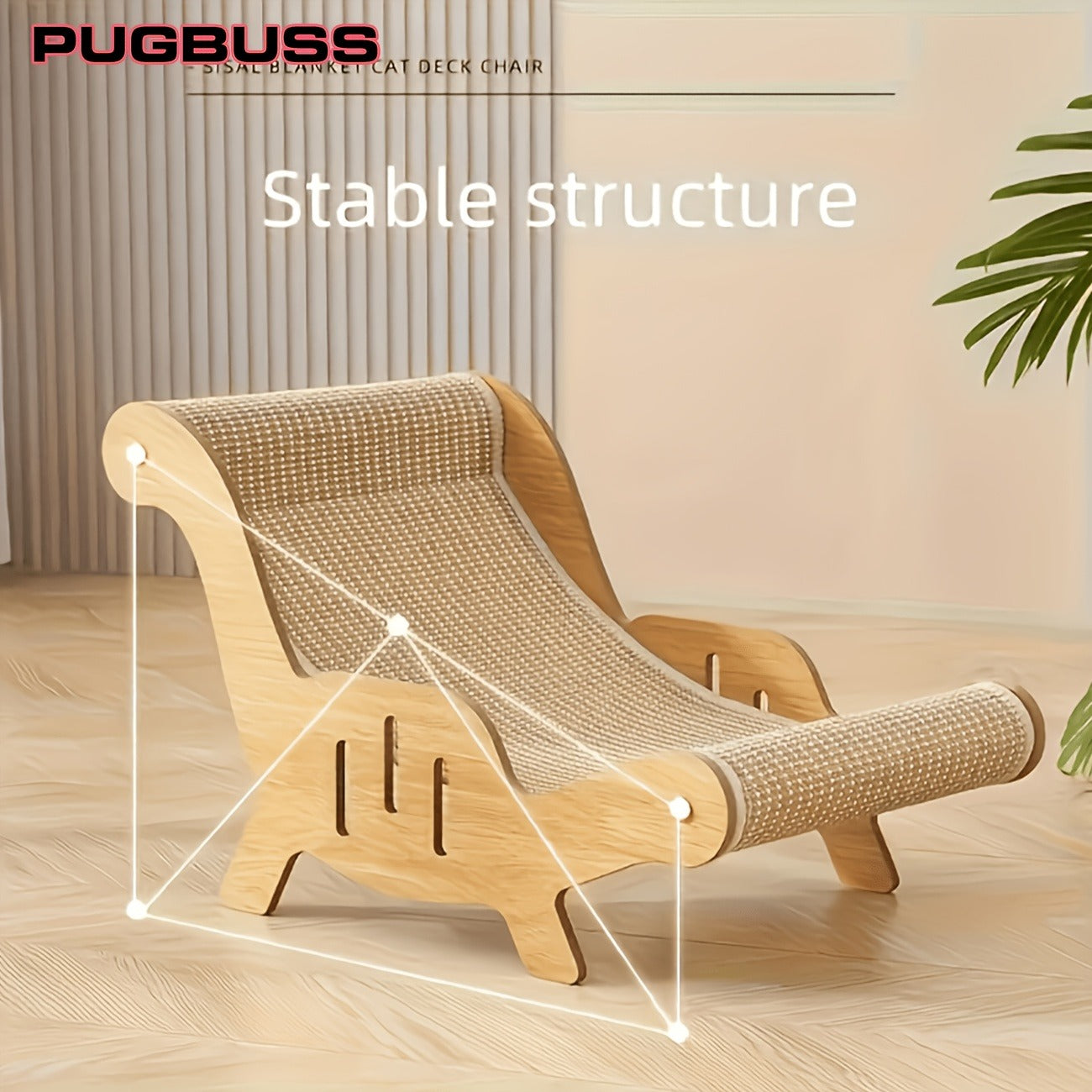 Cat Scratcher Lounge Chair 2-in-1 Natural Sisal Sofa Bed No Shedding Breathable Ultra Durable Oversized Design for Scratching Napping Playing, All-Season Multi-Functional Cat Scratch Bed, 1pc
