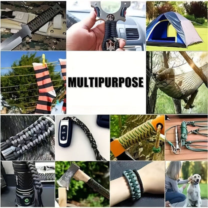 Paracord Tent Rope 7-Core Multi-Purpose Outdoor Rope – 100ft / 164ft / 328ft Camping Guy Line, Tent Tie-Down, Hanging Rope, Bracelet & Keychain Cord – Durable Vivid Design