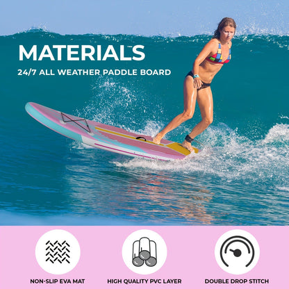 Stand Up Paddle Board 10ft/11ft/12ft – 3-Fin SUP with Floating Paddle, Ankle Leash, Pump & Carry Bag | Yoga Touring Fishing All Levels