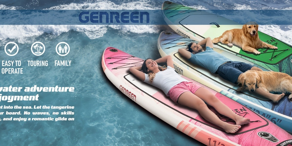 Adventure Touring SUP Board 11ft x 34'' Inflatable Paddle Board 400lbs Wide Stance Durable Lightweight ISUP Bundle Accessory Pack for Adults